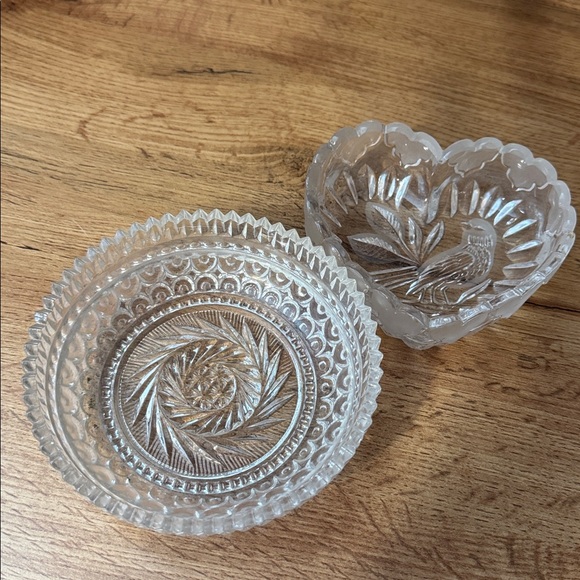 Other - VTG Lead Crystal Glass Fostoria Candy dish Virginia pat. 1467 crystal bird dish